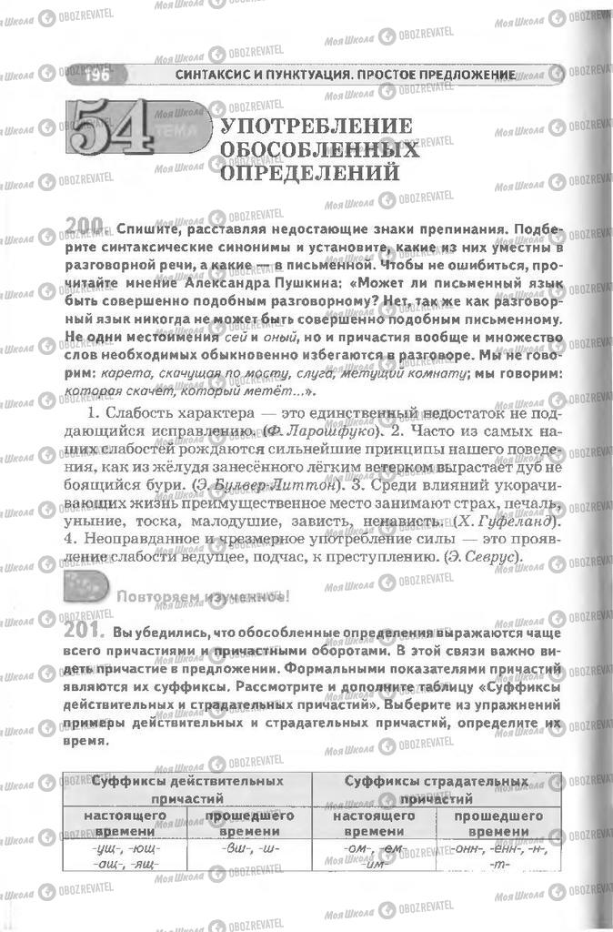 Учебники Русский язык 8 класс страница 196
