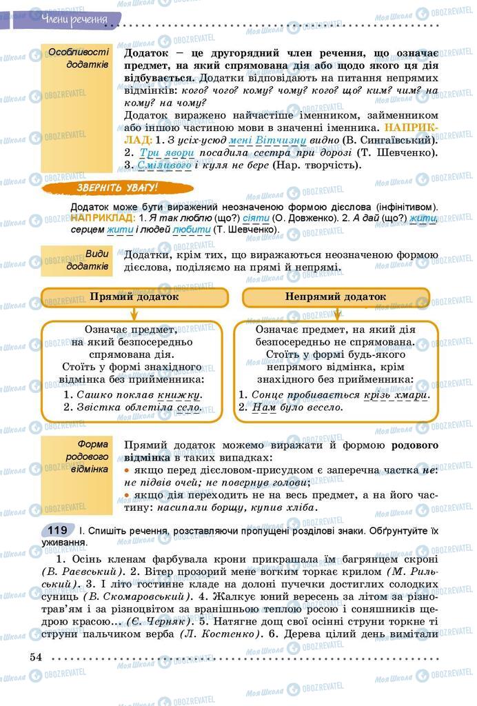 Підручники Українська мова 8 клас сторінка  54
