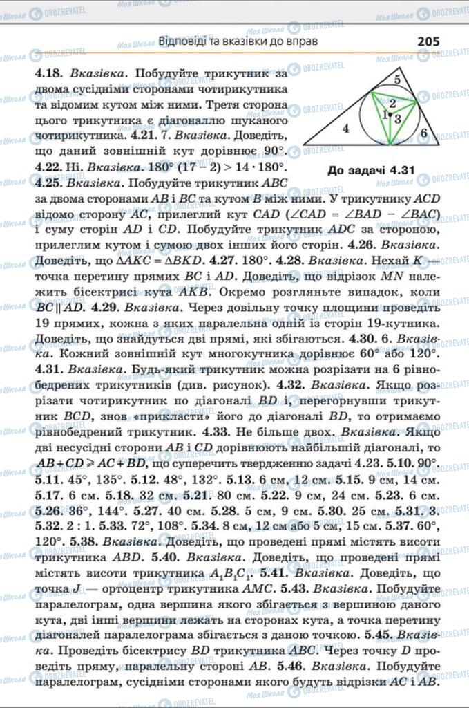 Підручники Геометрія 8 клас сторінка 205