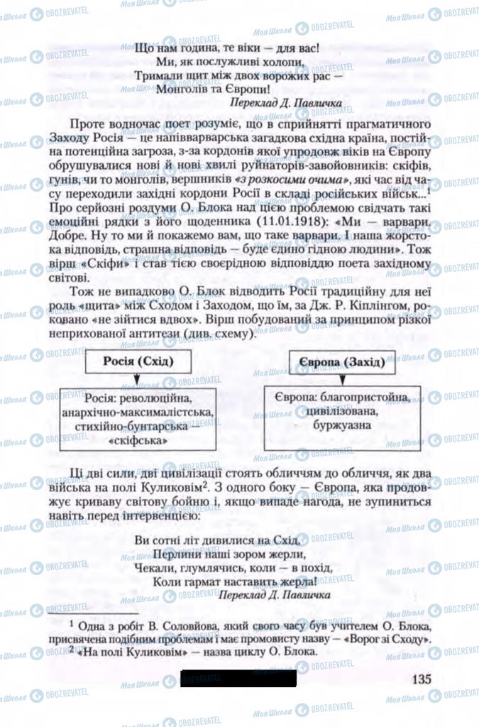 Підручники Зарубіжна література 11 клас сторінка 135