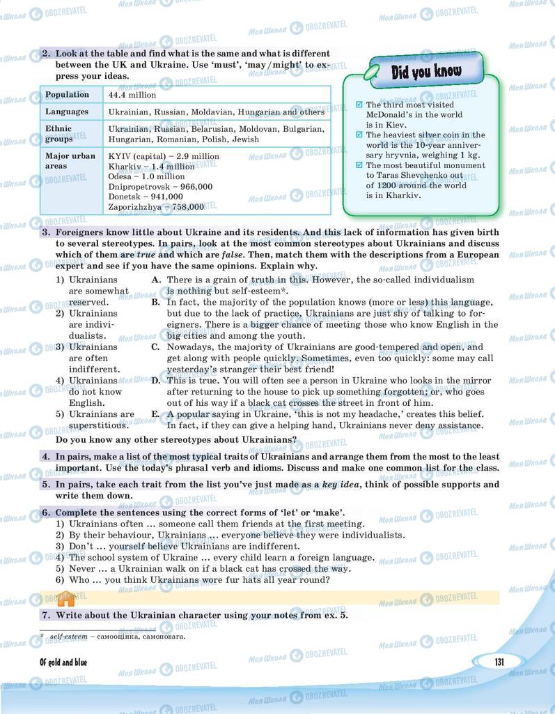 Підручники Англійська мова 8 клас сторінка 131