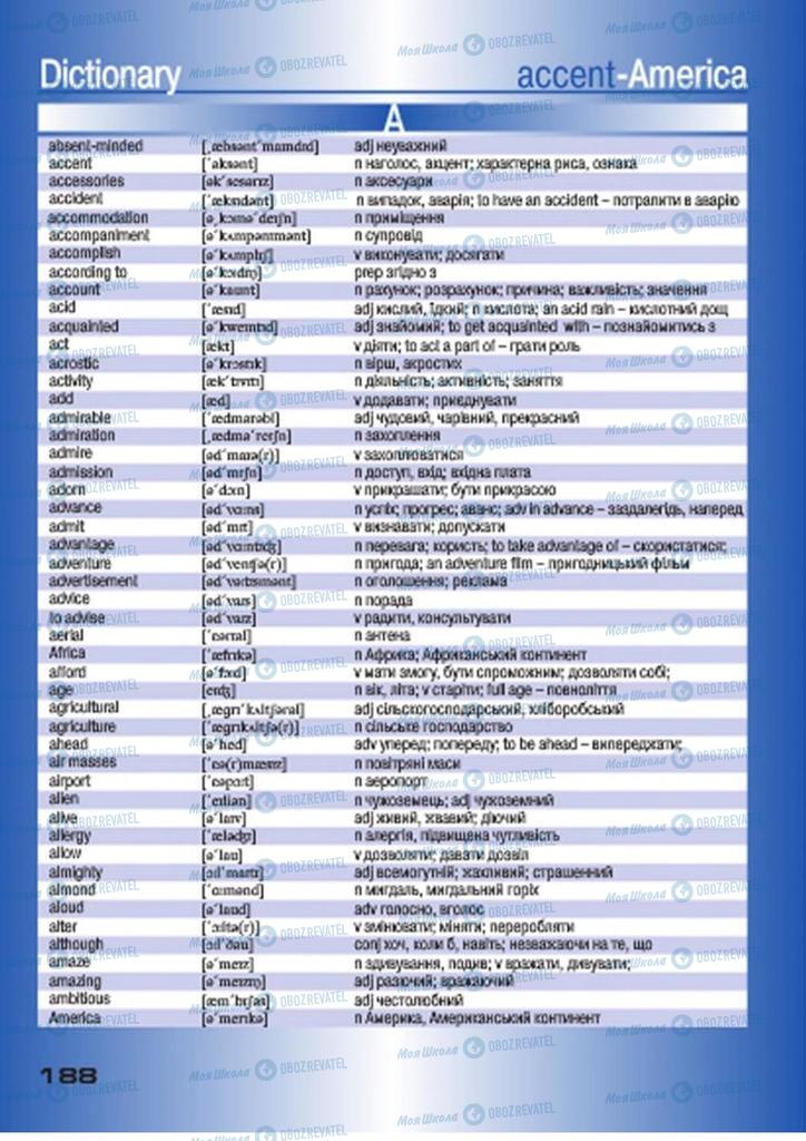 Підручники Англійська мова 7 клас сторінка 188