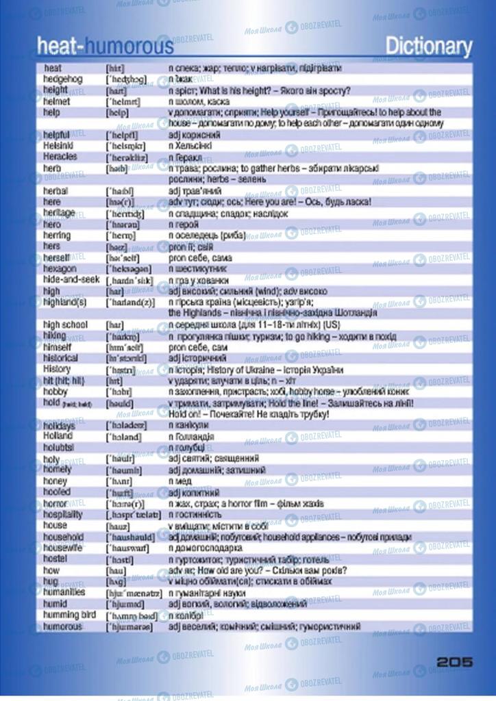 Підручники Англійська мова 7 клас сторінка 205