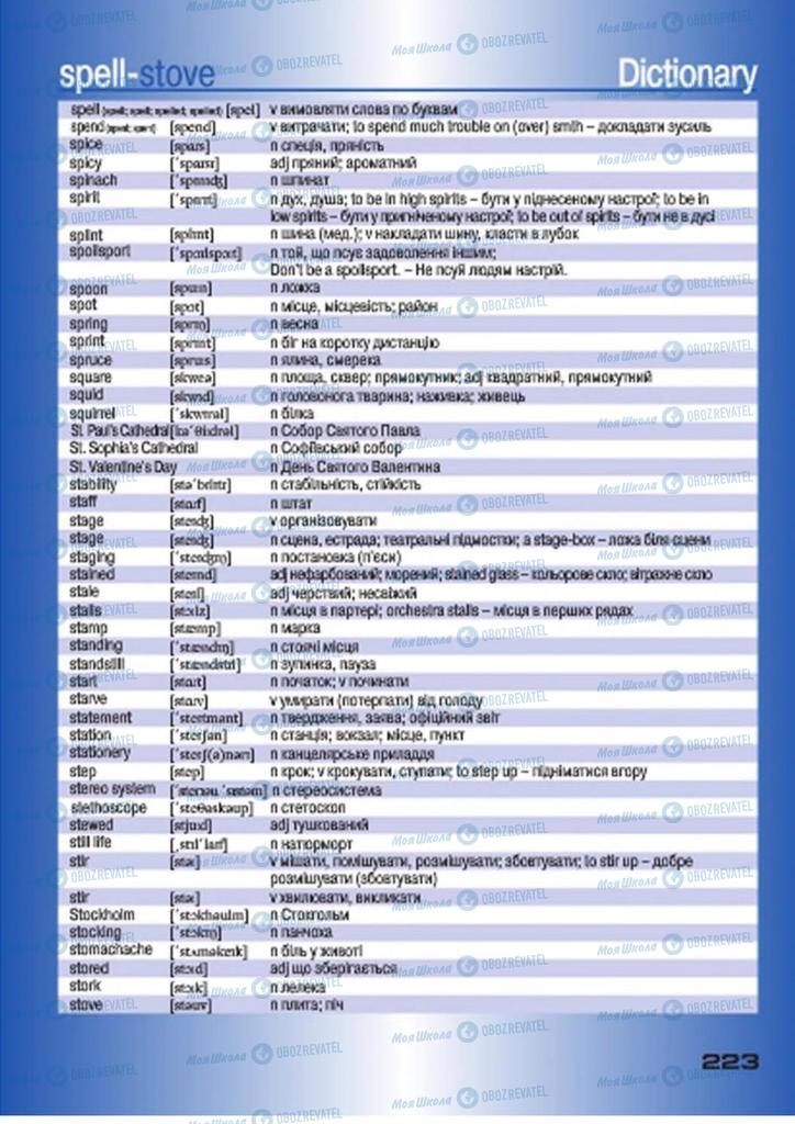 Підручники Англійська мова 7 клас сторінка 223