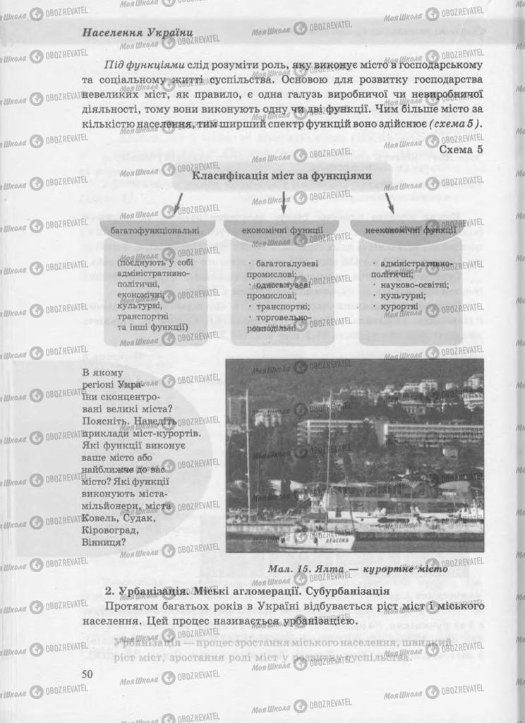 Підручники Географія 9 клас сторінка 50