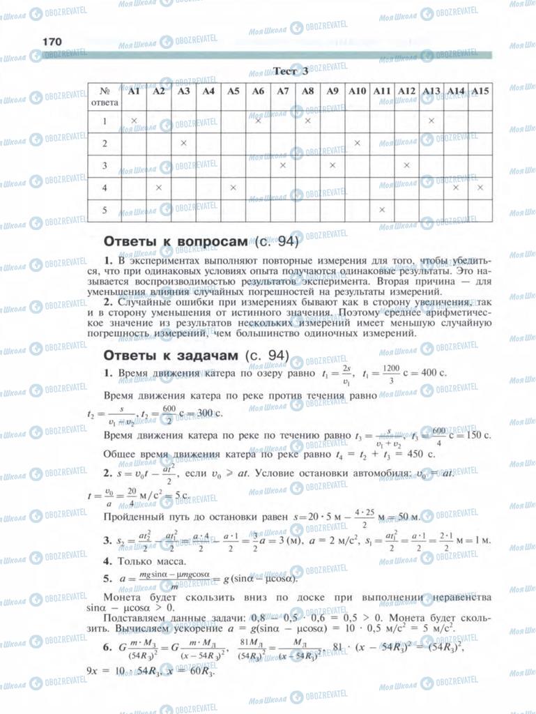 Підручники Фізика 9 клас сторінка  170