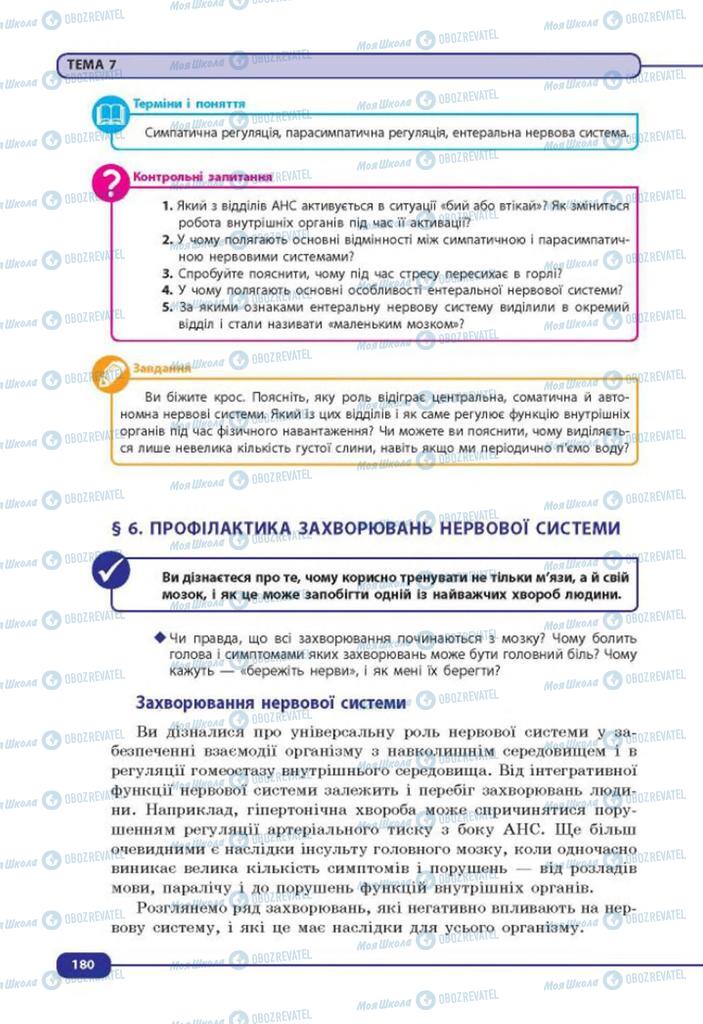 Підручники Біологія 8 клас сторінка  180