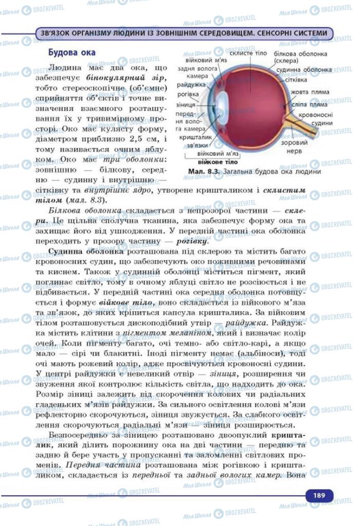 Учебники Биология 8 класс страница 189