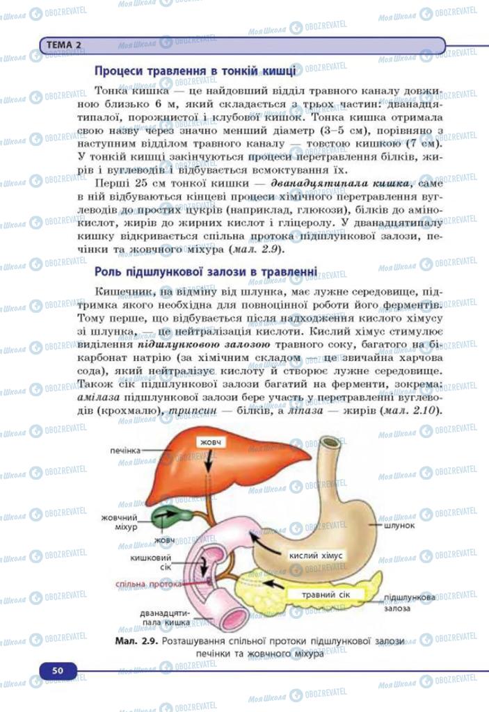 Підручники Біологія 8 клас сторінка 50