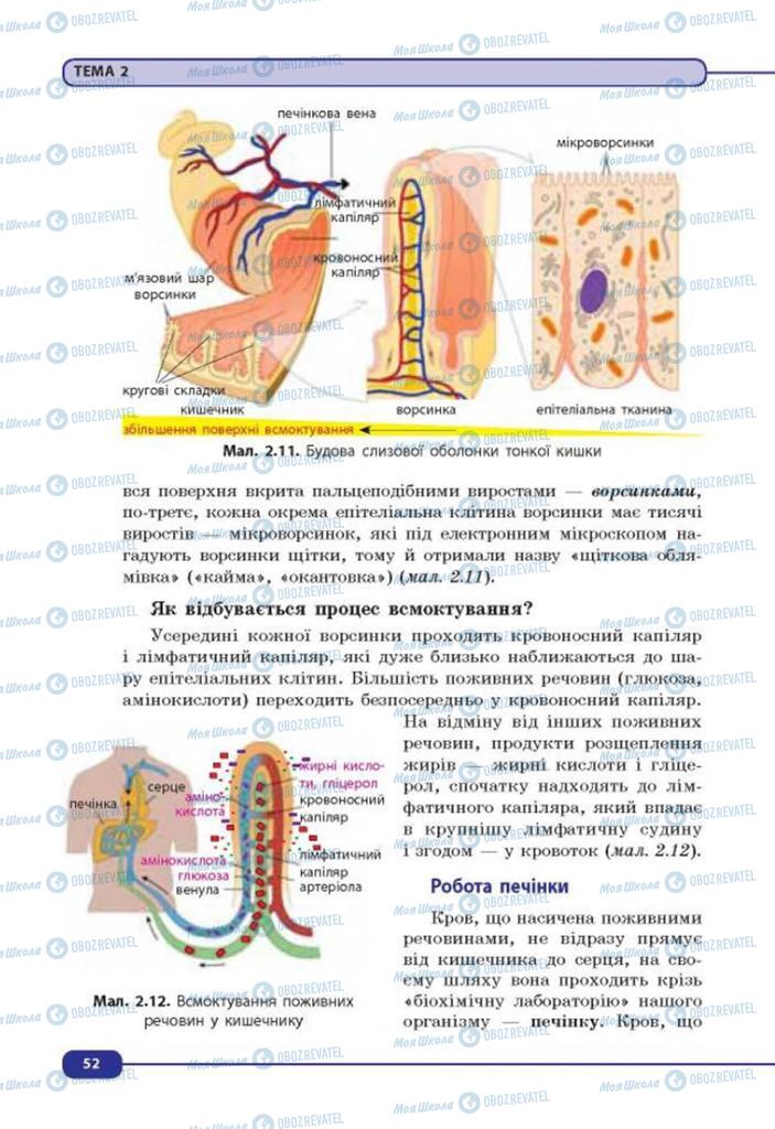 Підручники Біологія 8 клас сторінка 52