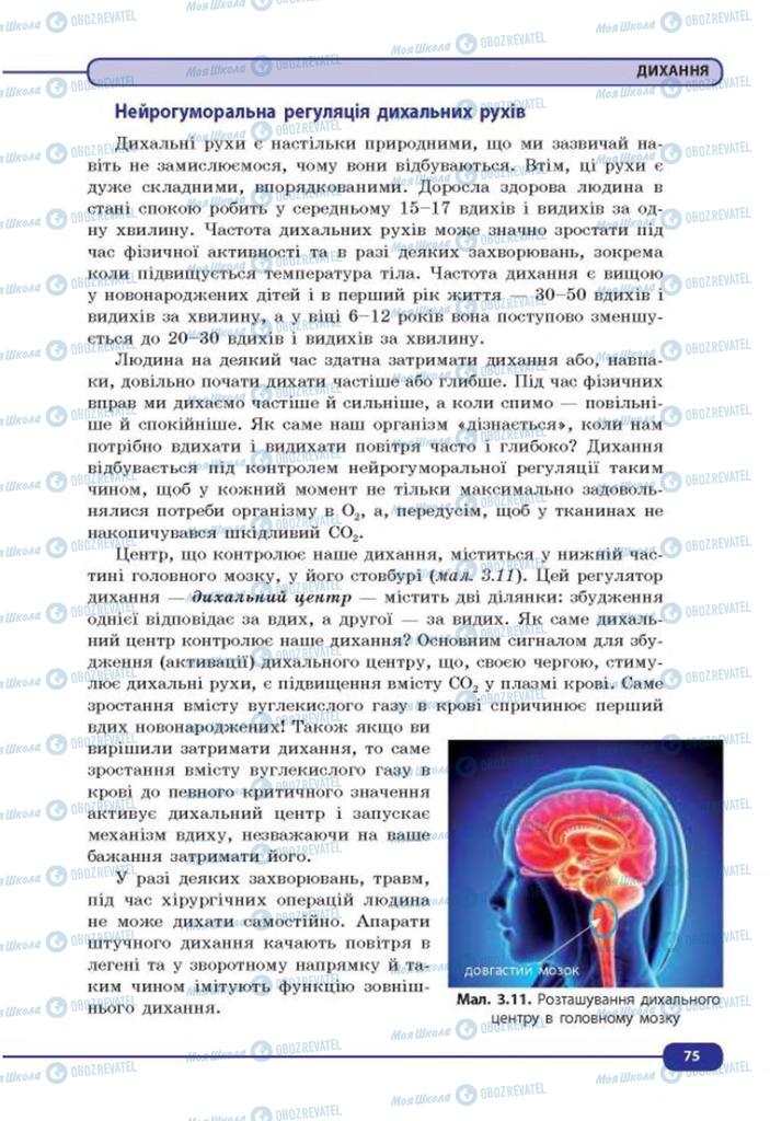 Підручники Біологія 8 клас сторінка 75