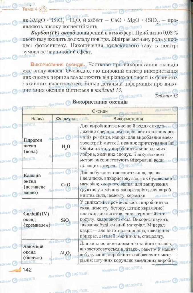 Підручники Хімія 8 клас сторінка 142