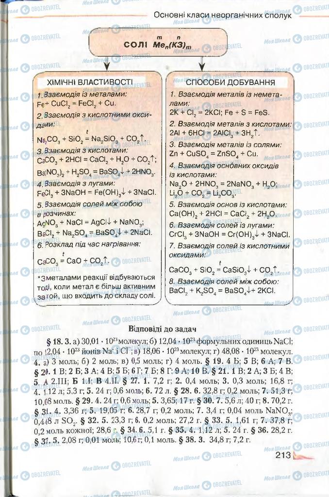 Підручники Хімія 8 клас сторінка 213