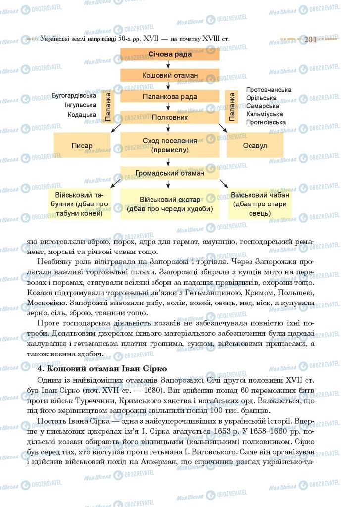 Підручники Історія України 8 клас сторінка 201