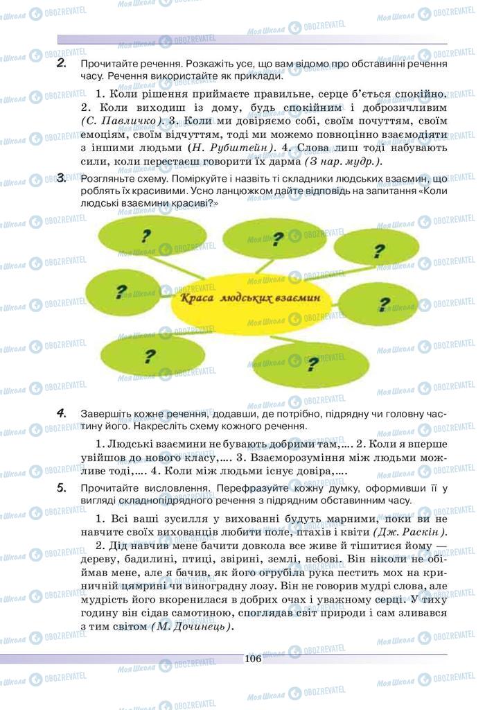 Підручники Українська мова 9 клас сторінка 106