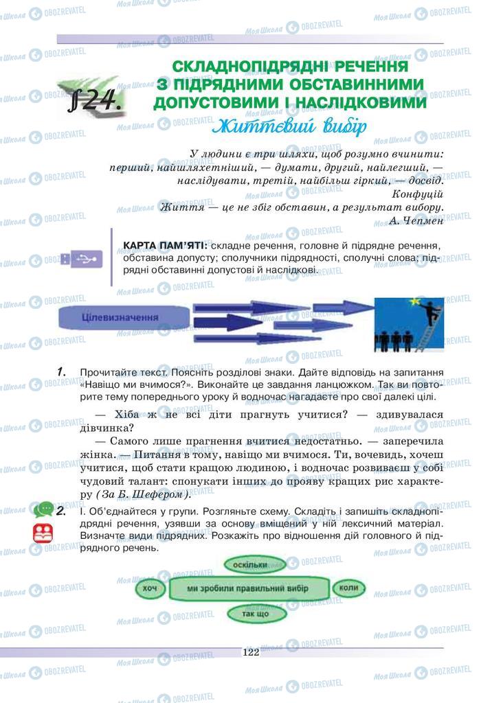 Учебники Укр мова 9 класс страница  122