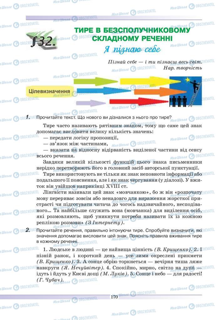 Підручники Українська мова 9 клас сторінка  170