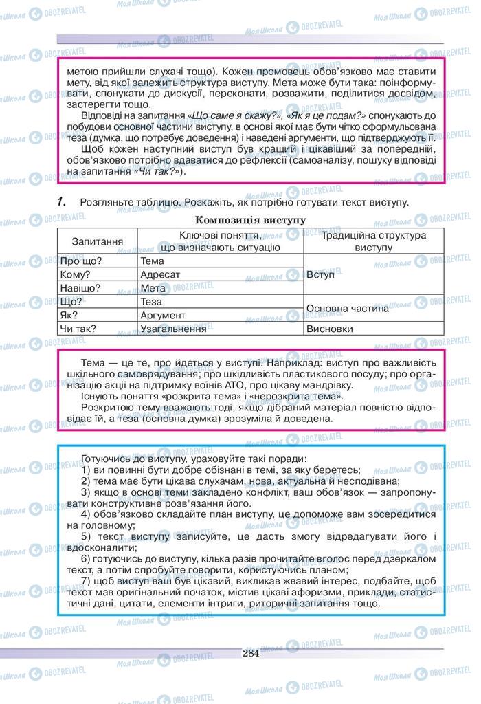 Учебники Укр мова 9 класс страница 284