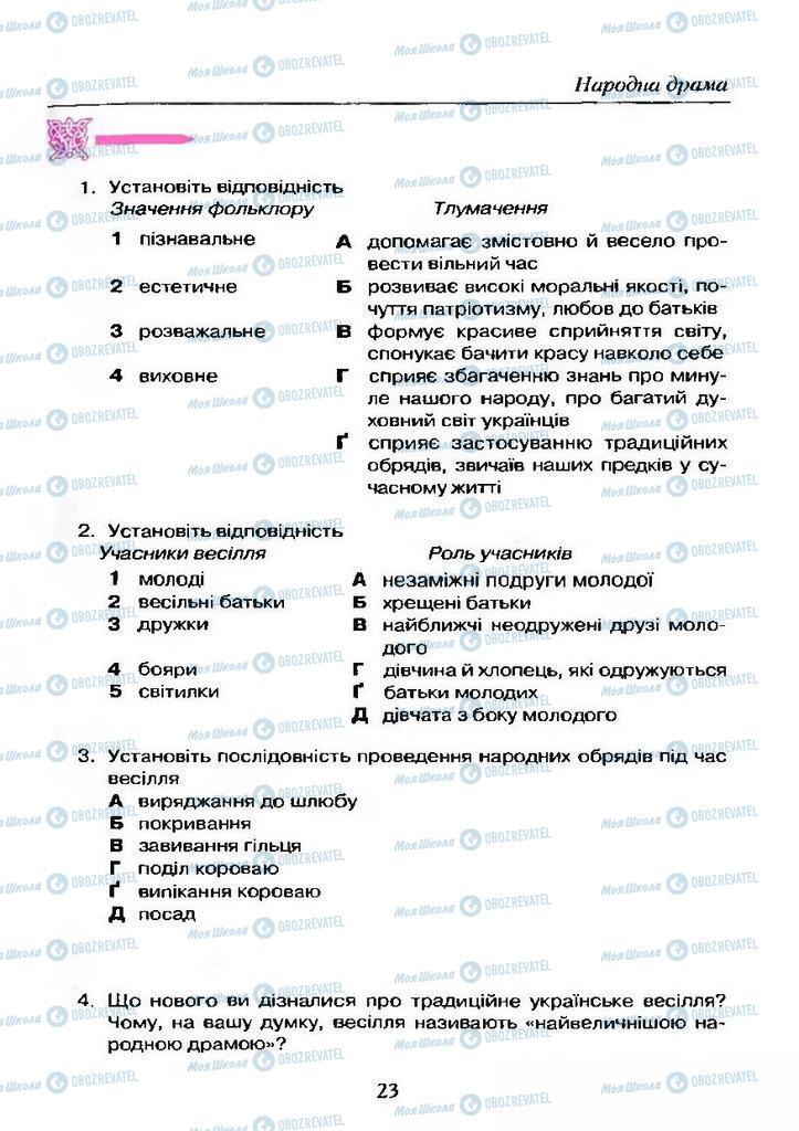 Підручники Українська література 9 клас сторінка  23