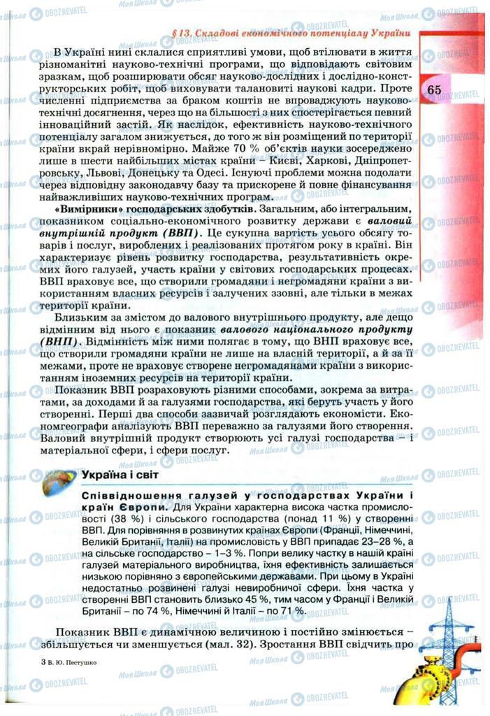 Підручники Географія 9 клас сторінка 65