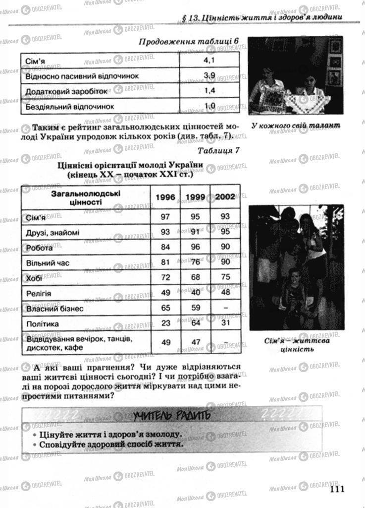 Підручники Основи здоров'я 9 клас сторінка 111