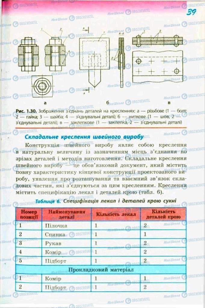 Підручники Трудове навчання 9 клас сторінка  39