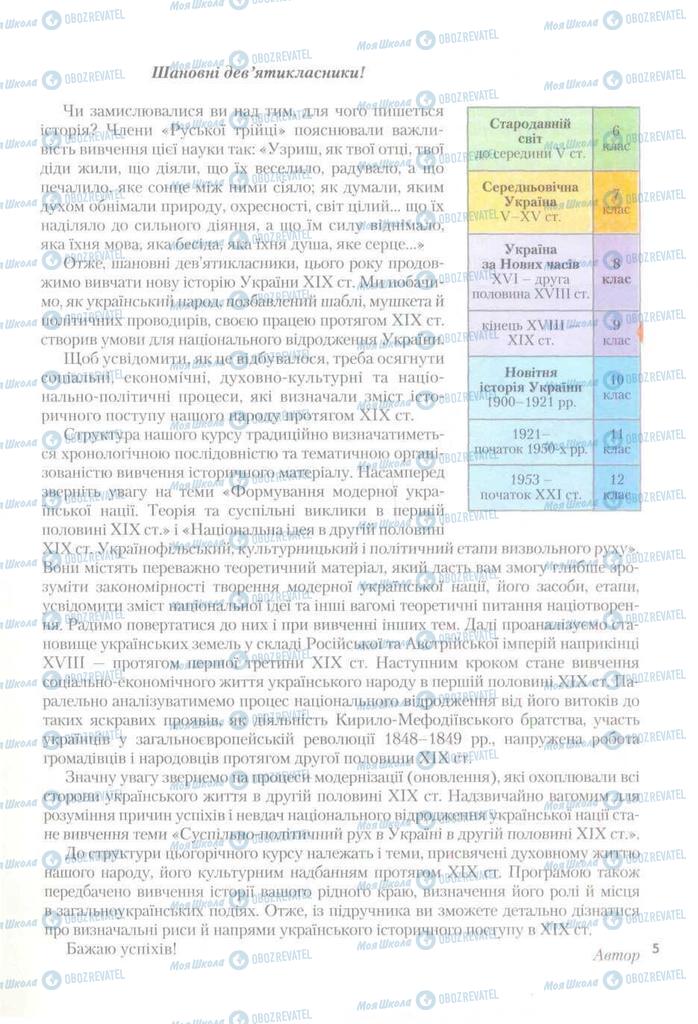 Підручники Історія України 9 клас сторінка  5