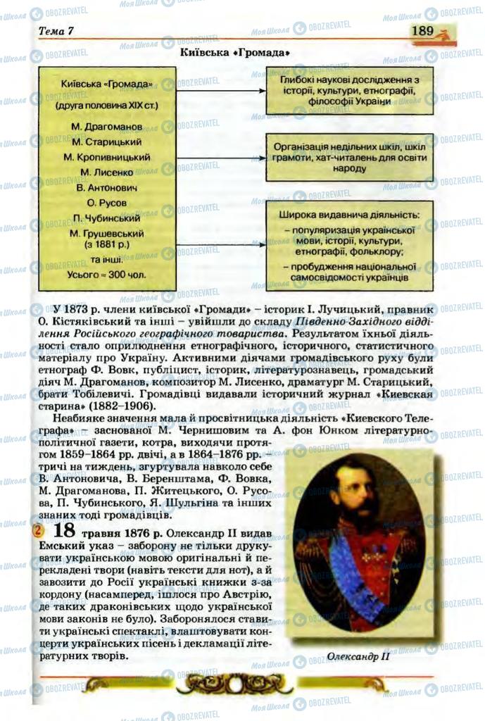 Підручники Історія України 9 клас сторінка 189