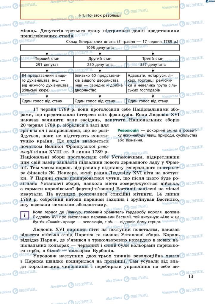 Підручники Всесвітня історія 9 клас сторінка 13