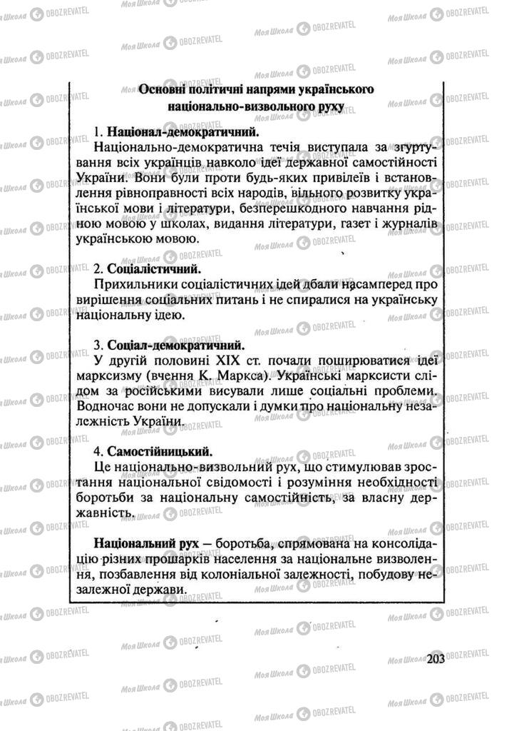 Учебники История Украины 9 класс страница 203