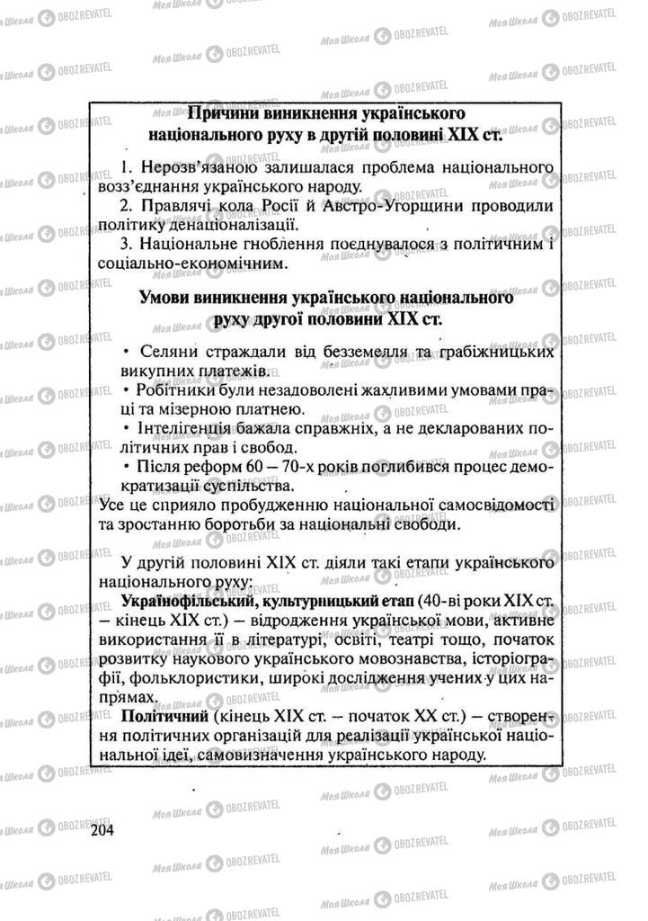 Підручники Історія України 9 клас сторінка 204