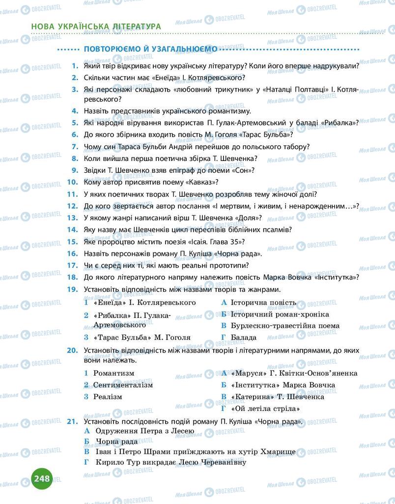 Підручники Українська література 9 клас сторінка 248
