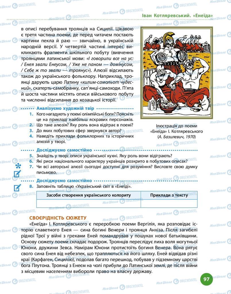 Підручники Українська література 9 клас сторінка 97