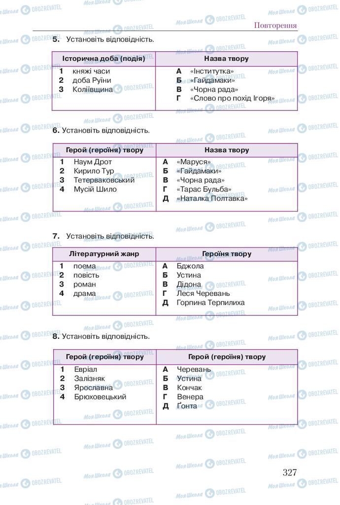 Учебники Укр лит 9 класс страница 327