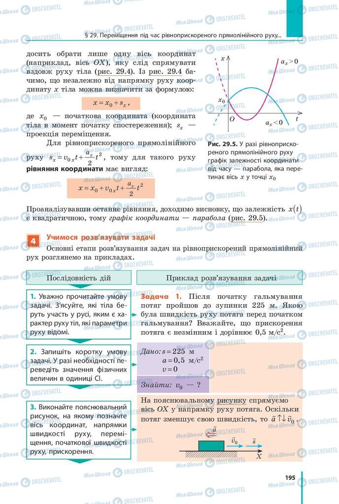 Підручники Фізика 9 клас сторінка 195