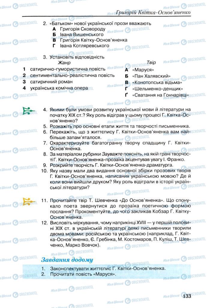 Підручники Українська література 9 клас сторінка 133