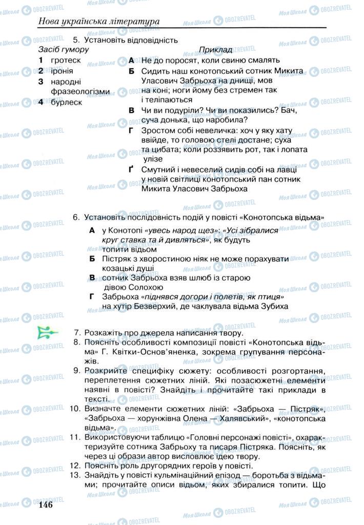 Підручники Українська література 9 клас сторінка 146