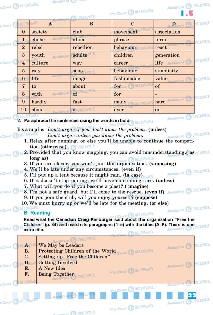 Підручники Англійська мова 9 клас сторінка 33