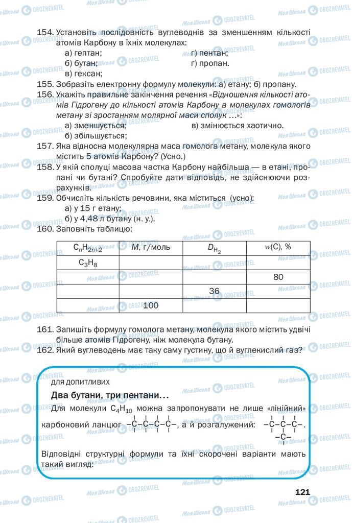 Підручники Хімія 9 клас сторінка 121