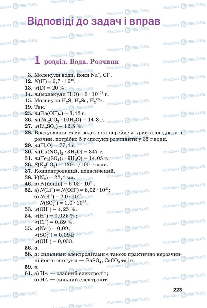 Підручники Хімія 9 клас сторінка  223