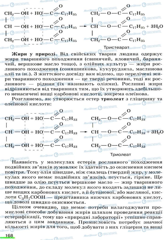 Підручники Хімія 9 клас сторінка 168