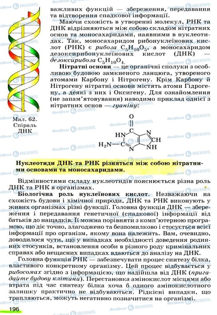 Підручники Хімія 9 клас сторінка 196