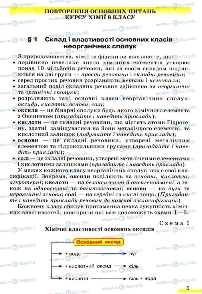 Підручники Хімія 9 клас сторінка  5