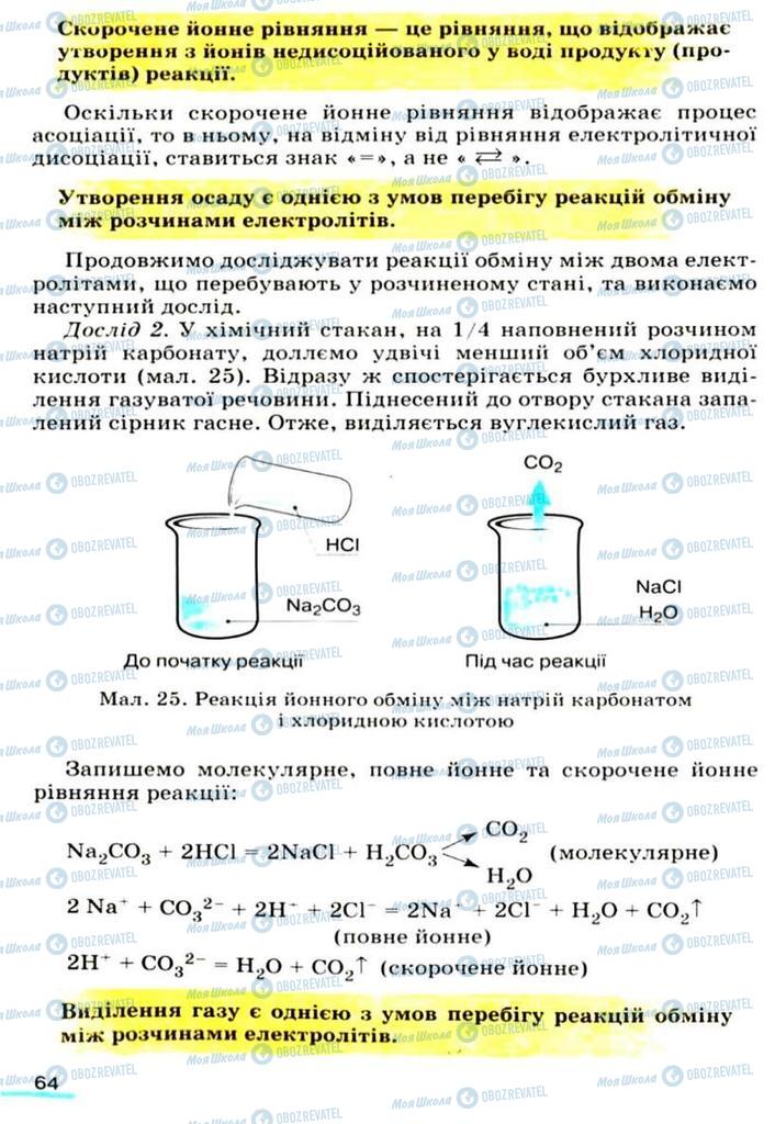 Підручники Хімія 9 клас сторінка 64