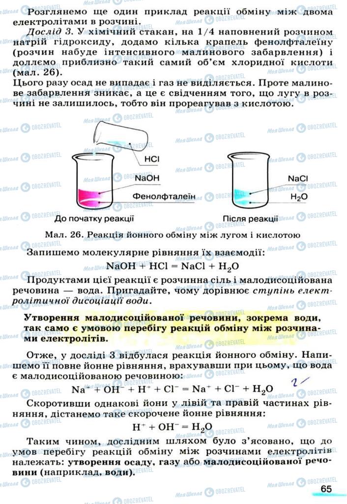 Підручники Хімія 9 клас сторінка 65