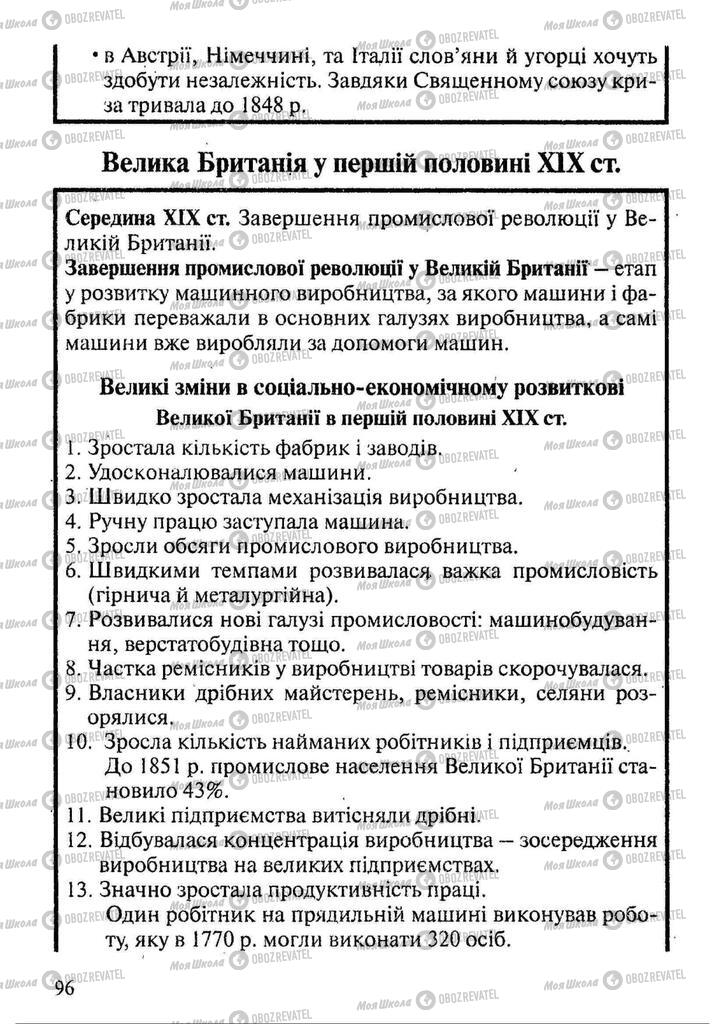 Підручники Всесвітня історія 9 клас сторінка  96