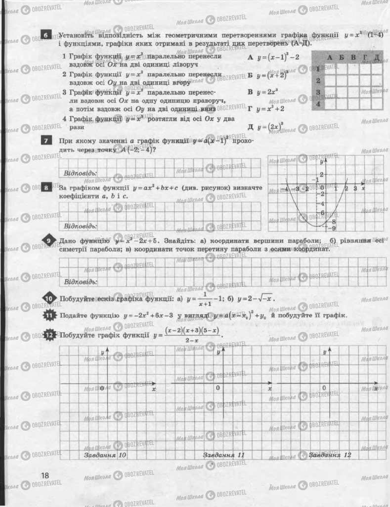 Підручники Алгебра 9 клас сторінка 18
