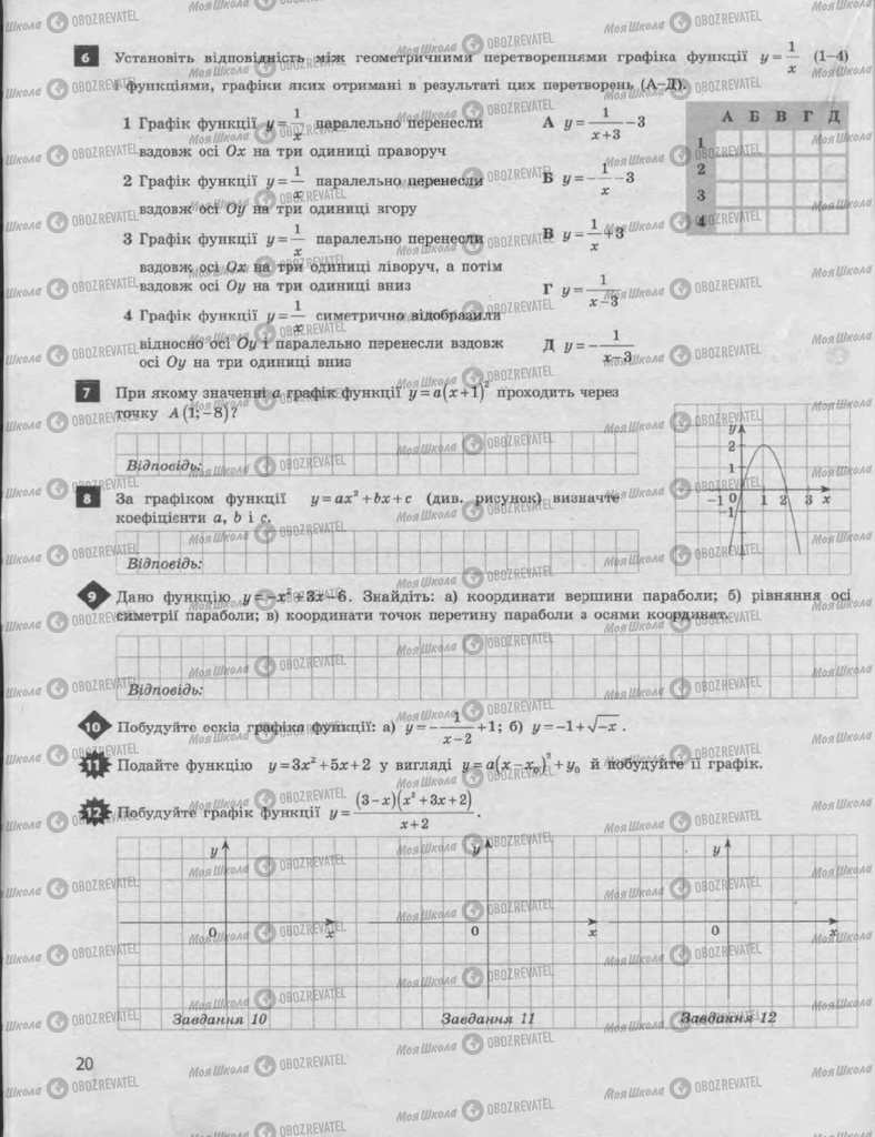 Підручники Алгебра 9 клас сторінка 20