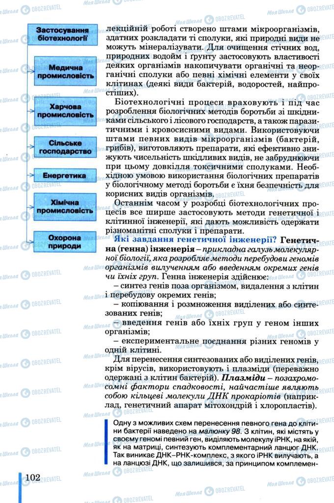 Підручники Біологія 11 клас сторінка  102