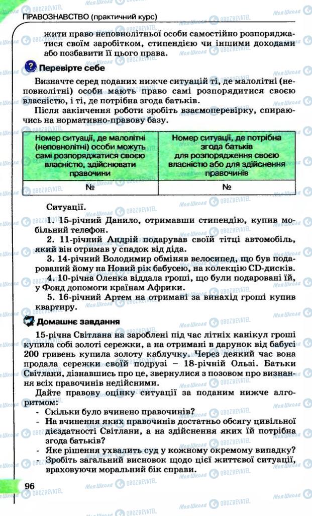 Підручники Правознавство 9 клас сторінка 96